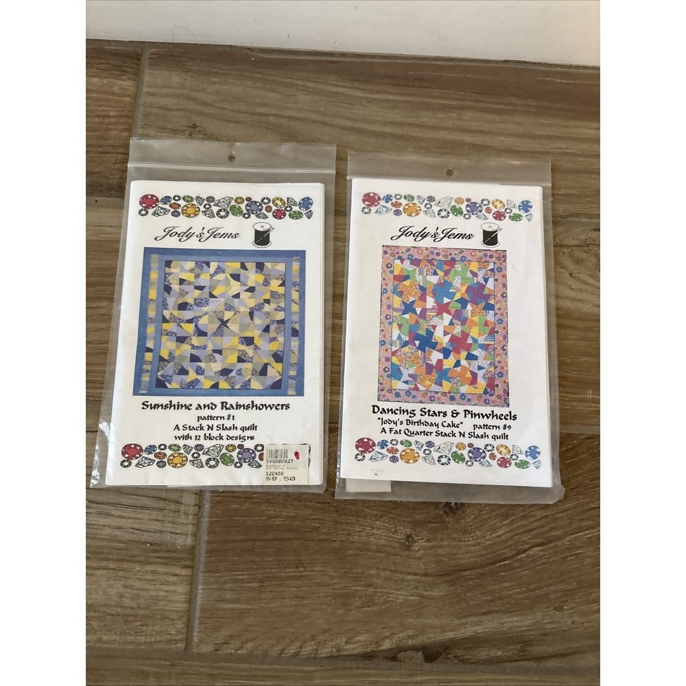 New Jody's Jems Quilt Patterns (#1,#9) Dancing Stars & Pinwheels/ Sunshine